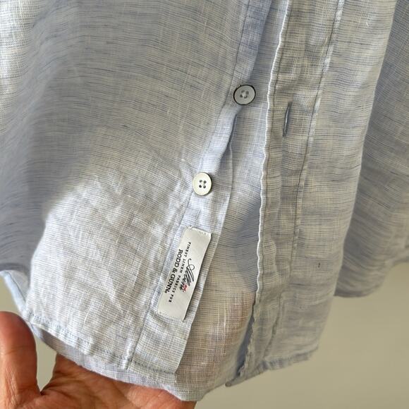 Rodd & Gunn Men's Palm Beach Sports Fit Shirt 100% Linen Light Blue Size Small - Picture 4 of 6